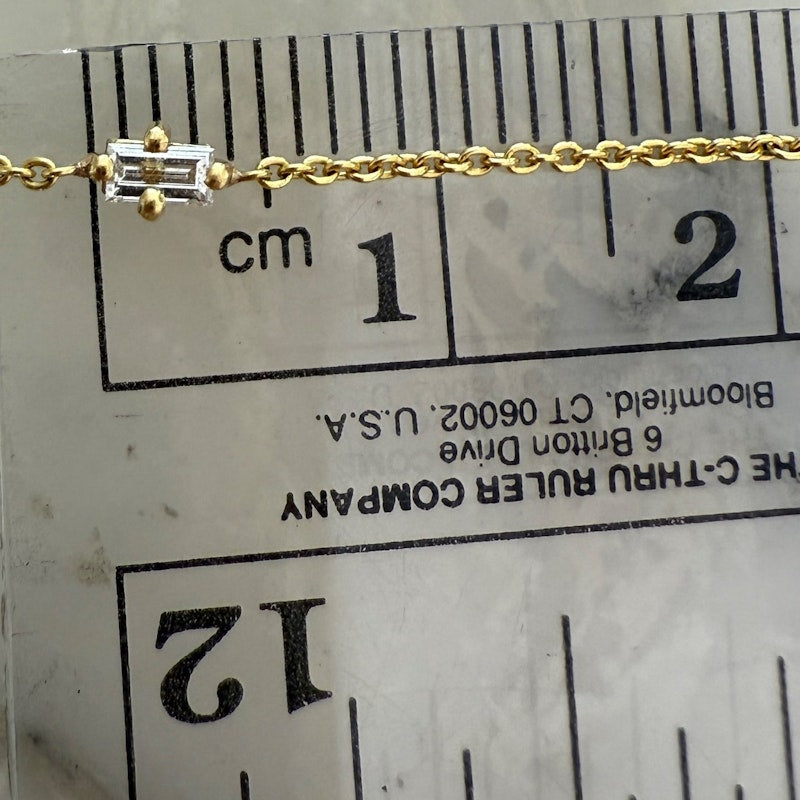 Lizzie Mandler Floating Necklace with White Diamond Baguette