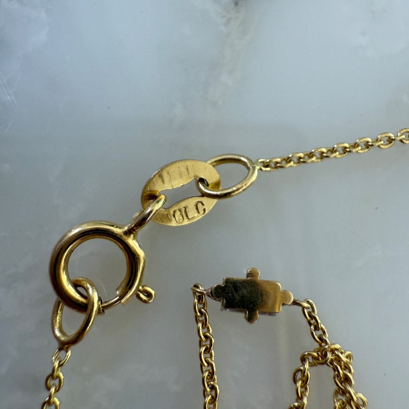 Lizzie Mandler Floating Necklace with White Diamond Baguette