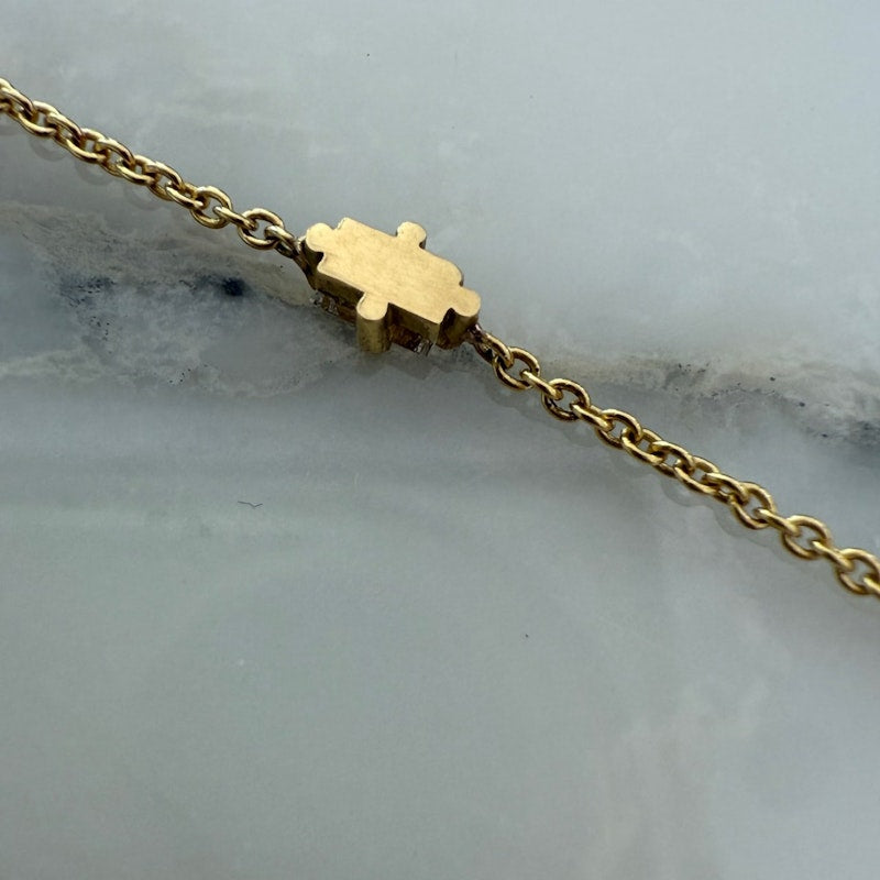 Lizzie Mandler Floating Necklace with White Diamond Baguette