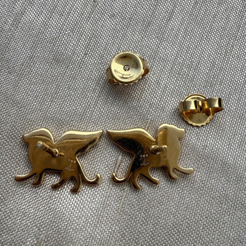 Sorellina 18k Yellow Gold El Leone Stud Earrings