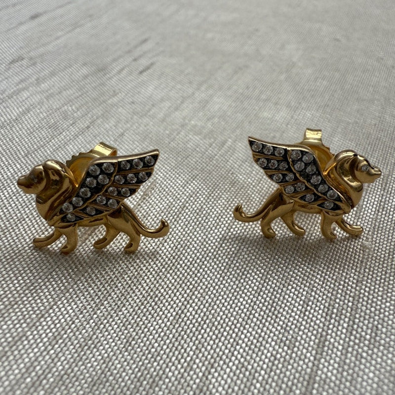 Sorellina 18k Yellow Gold El Leone Stud Earrings