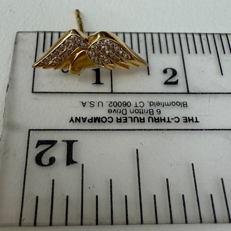 Sorellina 18k Yellow Gold Diamond Eagle Stud Earrings