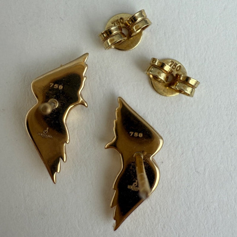 Sorellina 18k Yellow Gold Diamond Eagle Stud Earrings