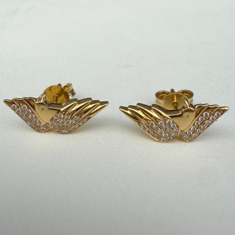 Sorellina 18k Yellow Gold Diamond Eagle Stud Earrings