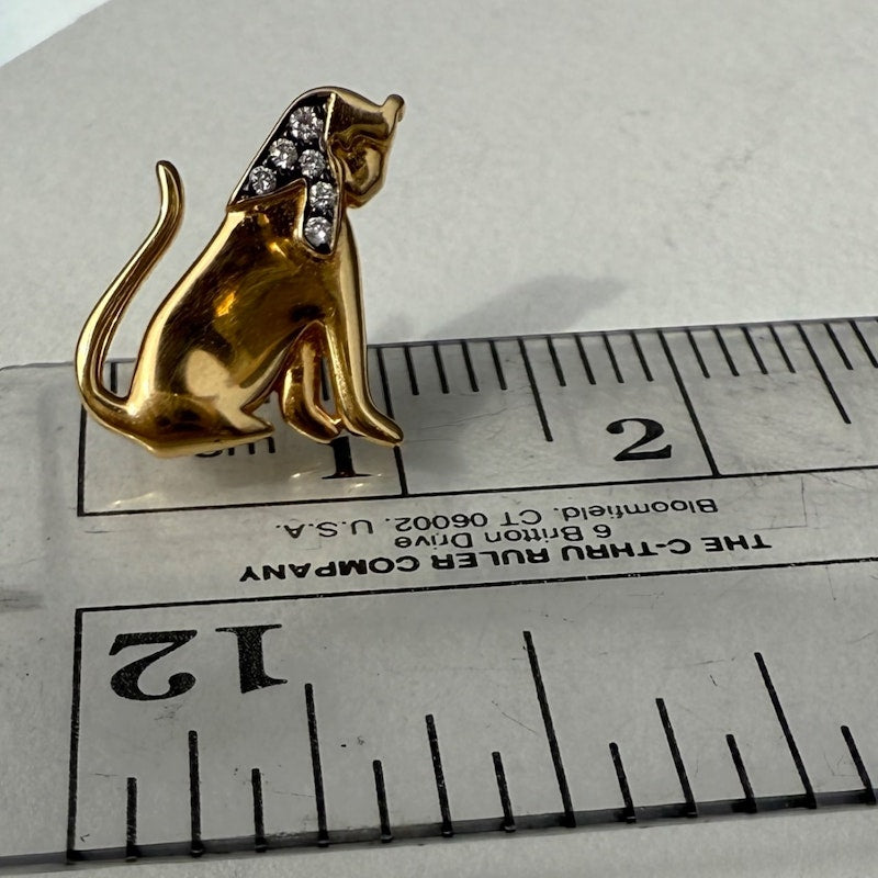 Sorellina 18k Yellow Gold and Diamond Sphinx Stud Earrings