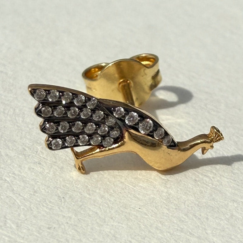 Sorellina 18k Yellow Gold Peacock Stud Earrings