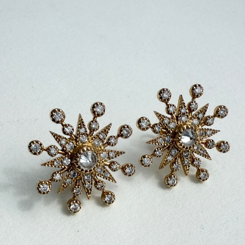 Colette 18k Yellow Gold and Diamond Twinkle Star Stud Earrings