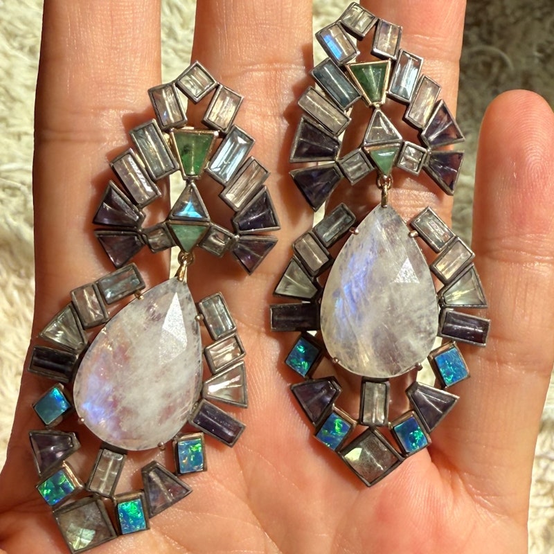 Nak Armstrong Large Geometric Statement Earrings
