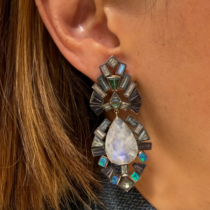 Nak Armstrong Large Geometric Statement Earrings