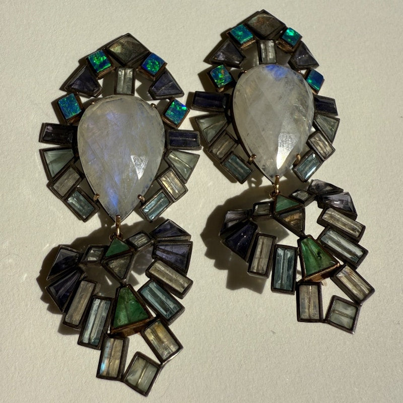 Nak Armstrong Large Geometric Statement Earrings