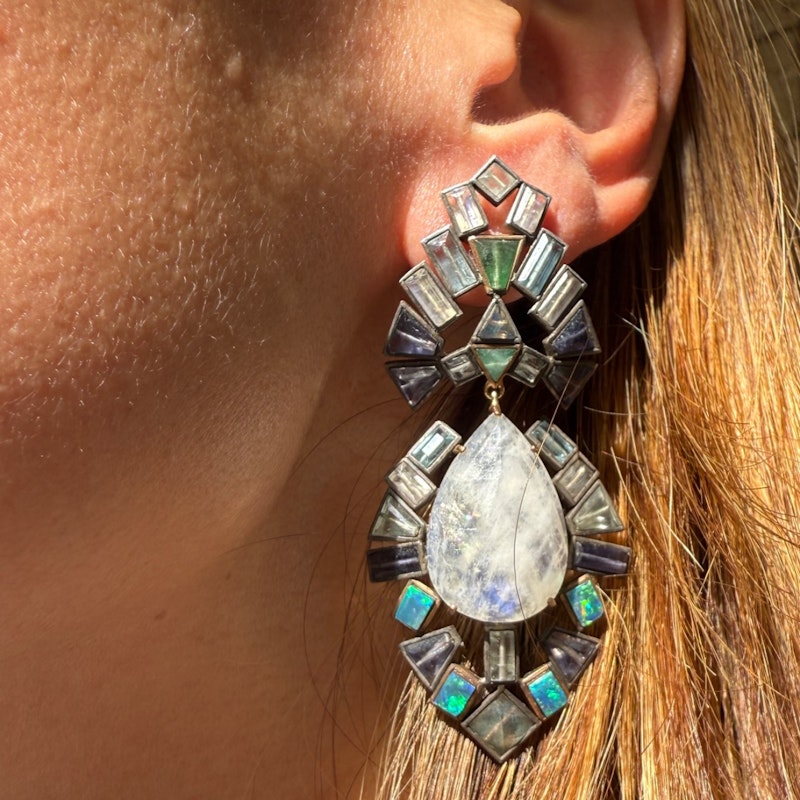 Nak Armstrong Large Geometric Statement Earrings