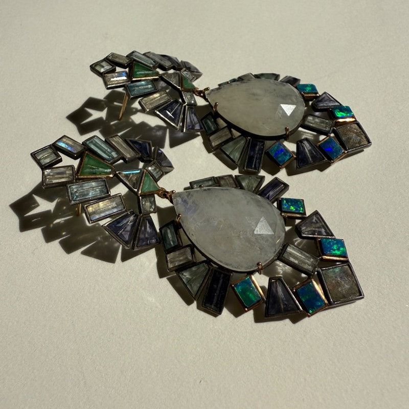 Nak Armstrong Large Geometric Statement Earrings