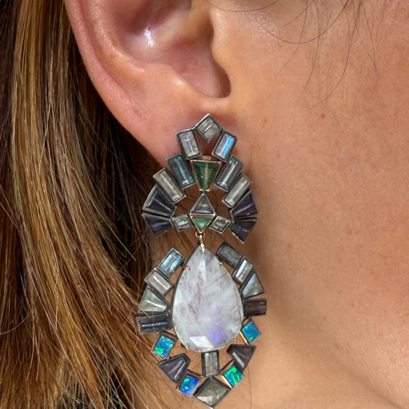 Nak Armstrong Large Geometric Statement Earrings