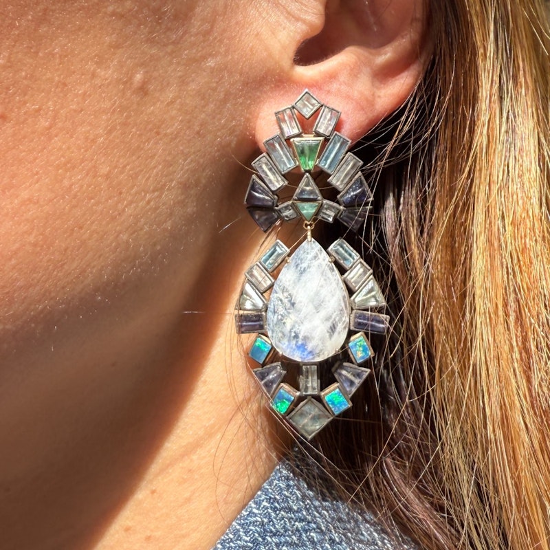 Nak Armstrong Large Geometric Statement Earrings