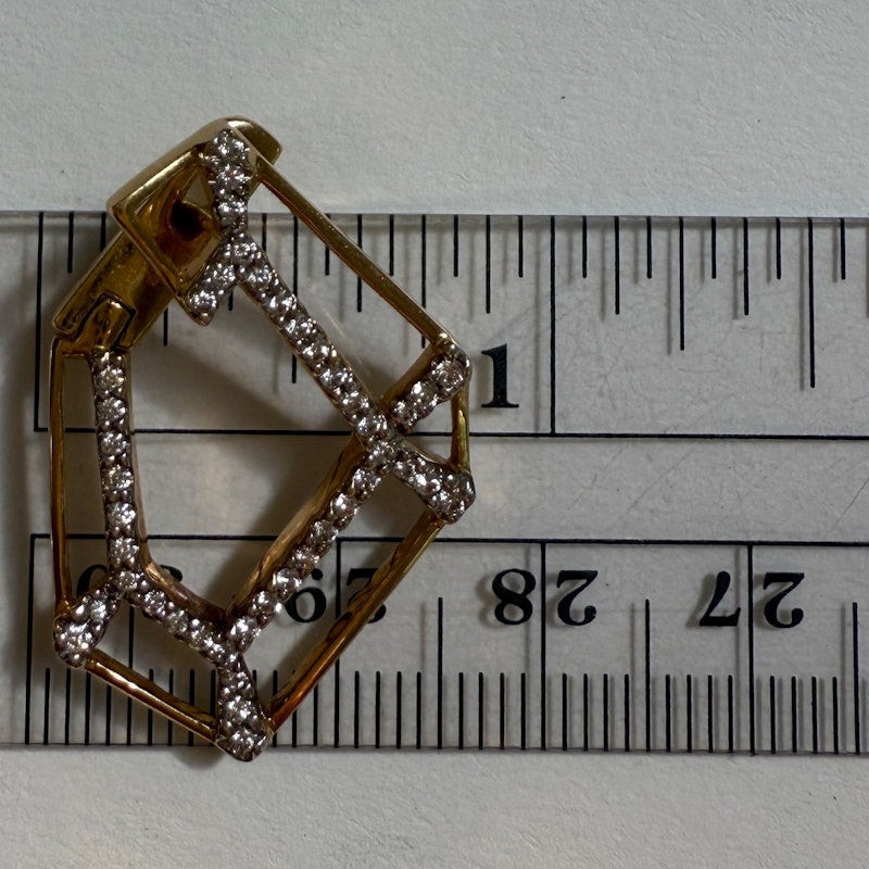 Kavant & Sharart 18k Yellow Gold Origami Link no. 5 Skeleton Diamond Earrings