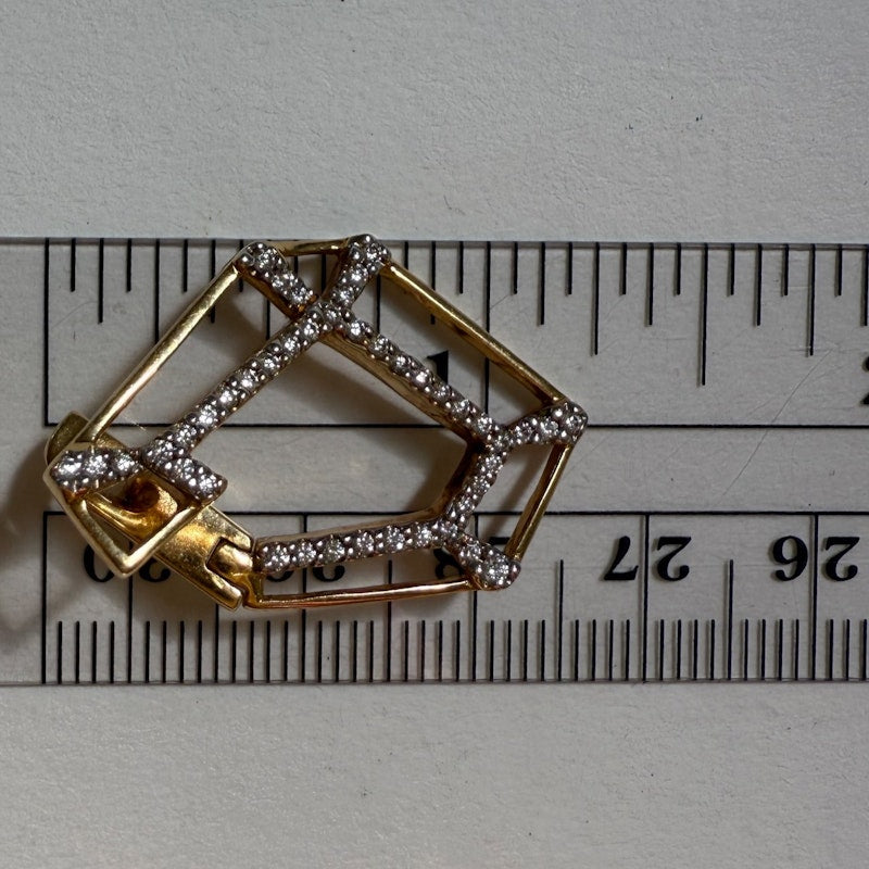 Kavant & Sharart 18k Yellow Gold Origami Link no. 5 Skeleton Diamond Earrings