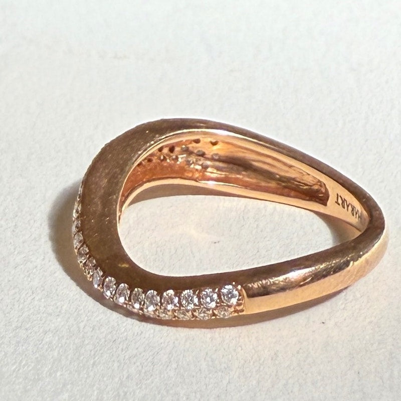 Kavant & Sharart 18k Rose Gold Diamond Pave Wave Ring