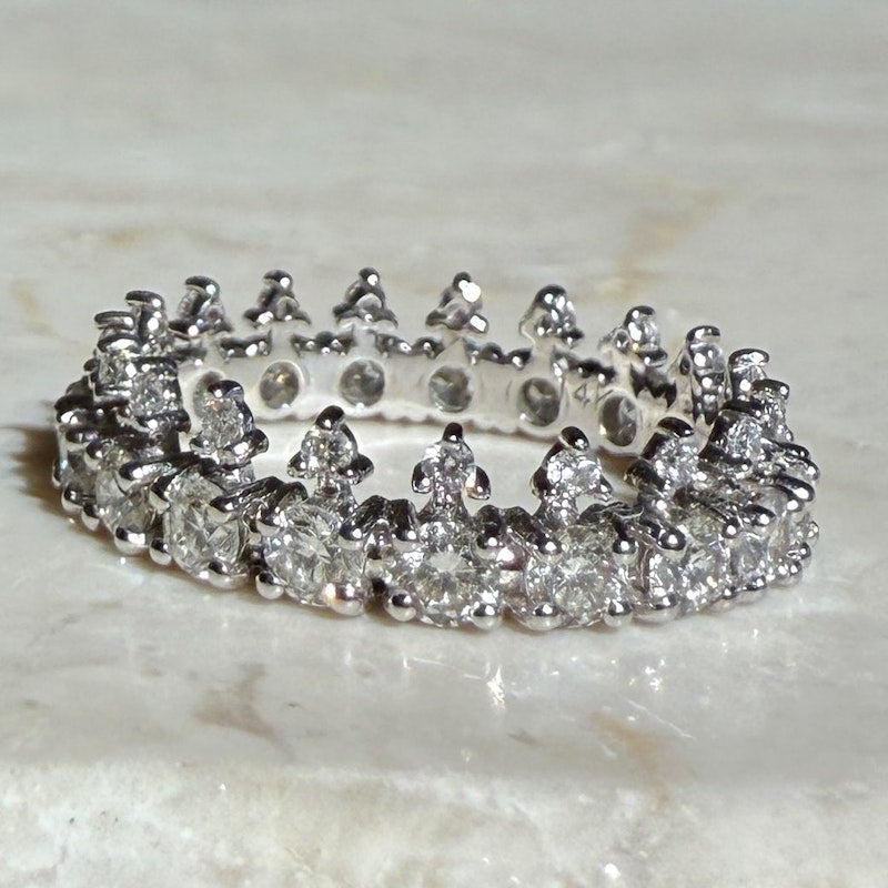 ILA 14k White Gold Declan Diamond Eternity Band Ring