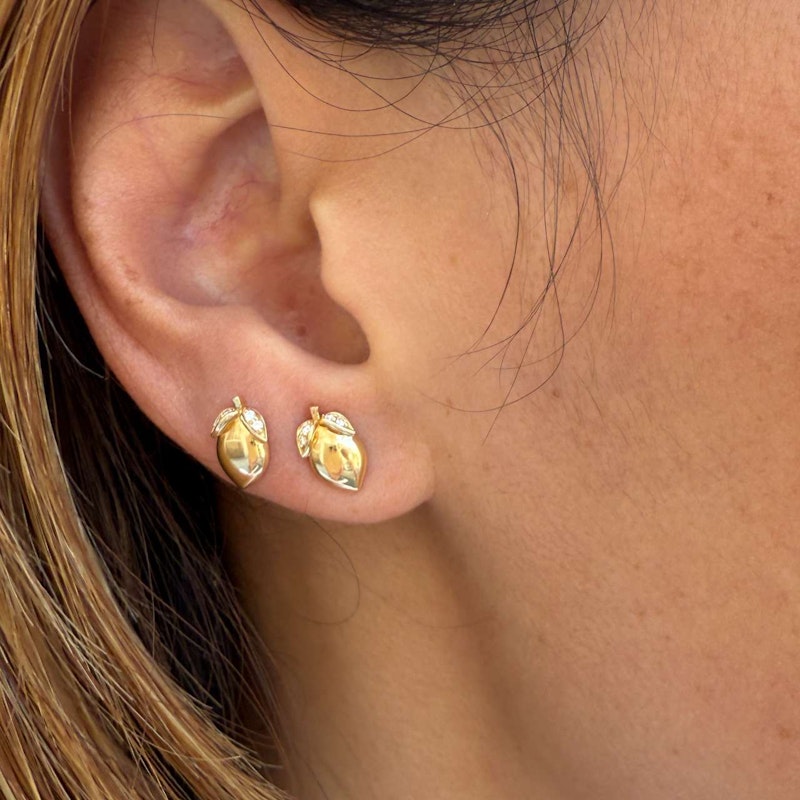 Sorellina 18k Yellow Gold Lemon Stud Earrings