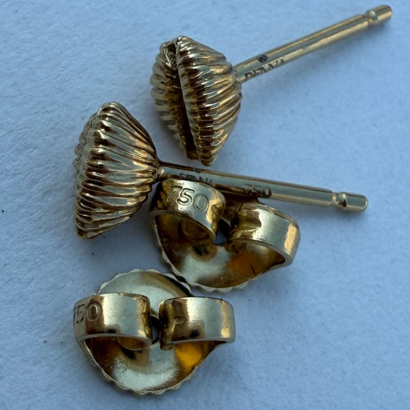 Renna 18k Yellow Gold Bitsy Bean Stud Earrings