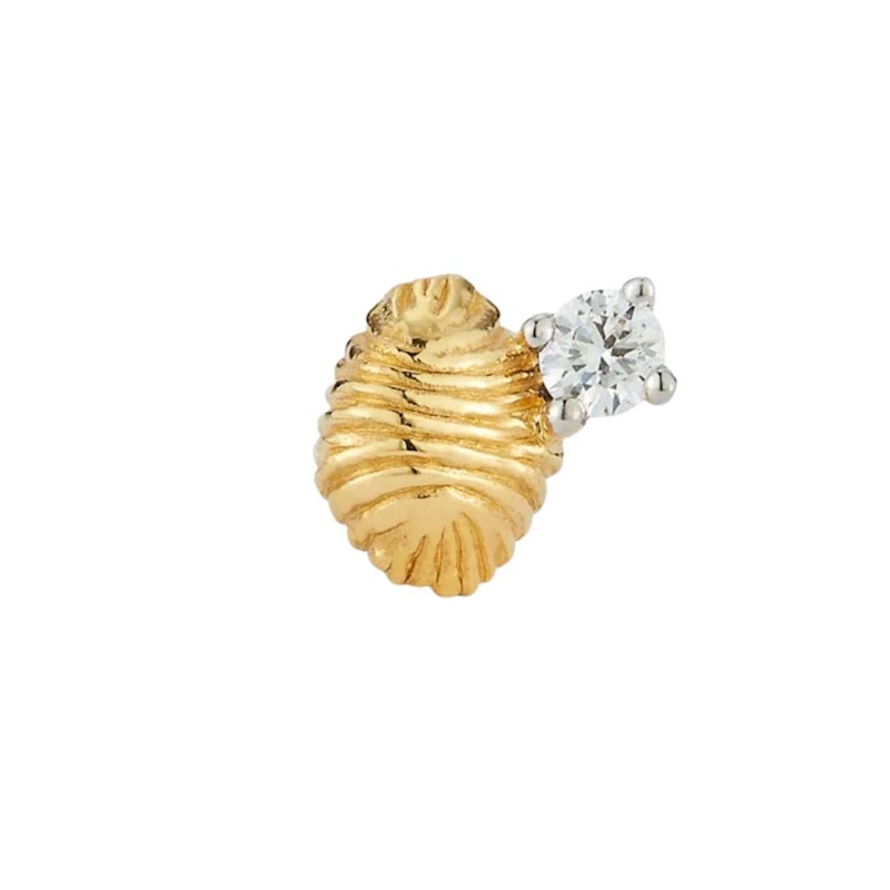 Renna Bitsy Bean Stud Closed with Diamond, single
