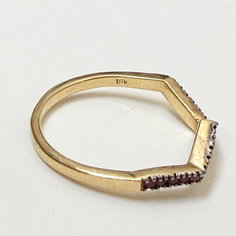Kavant & Sharart 18k Yellow Gold Small Ziggy Ring with Orange Sapphires - sz 7 - 1 of 2