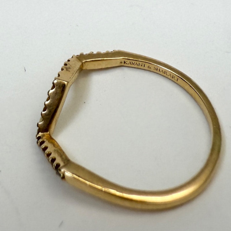 Kavant & Sharart 18k Yellow Gold Small Ziggy Ring with Yellow Sapphires - sz 7