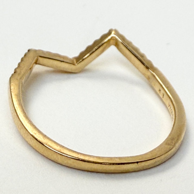 Kavant & Sharart 18k Yellow Gold Small Ziggy Ring with Pink Sapphires - sz 7