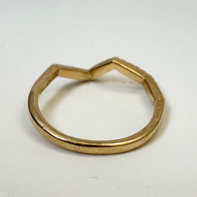 Kavant & Sharart 18k Yellow Gold Small Ziggy Ring with Black Diamonds - sz 7