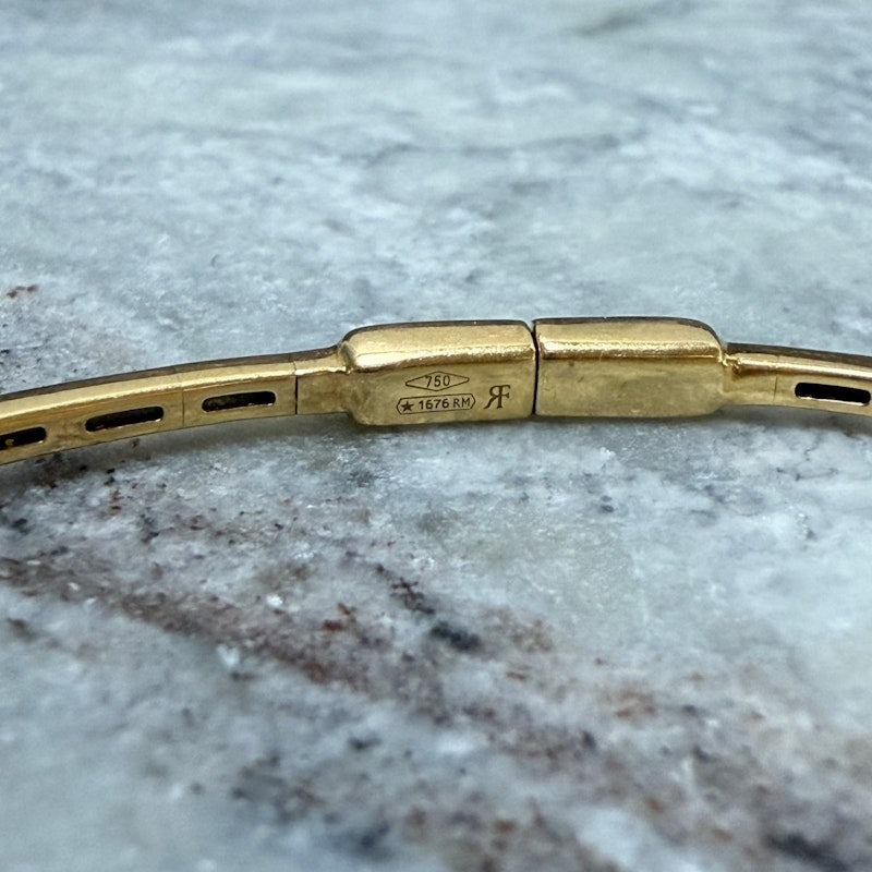 18k Yellow Gold Pear-Cut Diamond & Pavé Bangle Bracelet