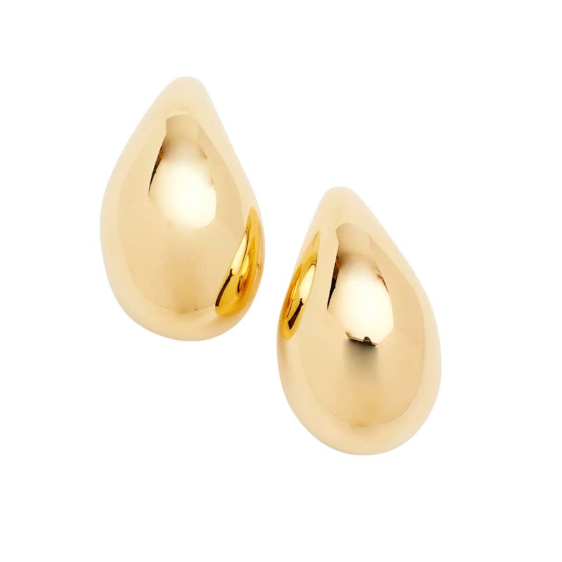 18k Yellow Gold Hollow Teardrop Earrings