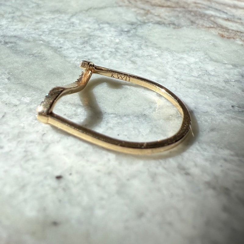 KWIT 14k Yellow Gold Diamond Letter "S" Ring