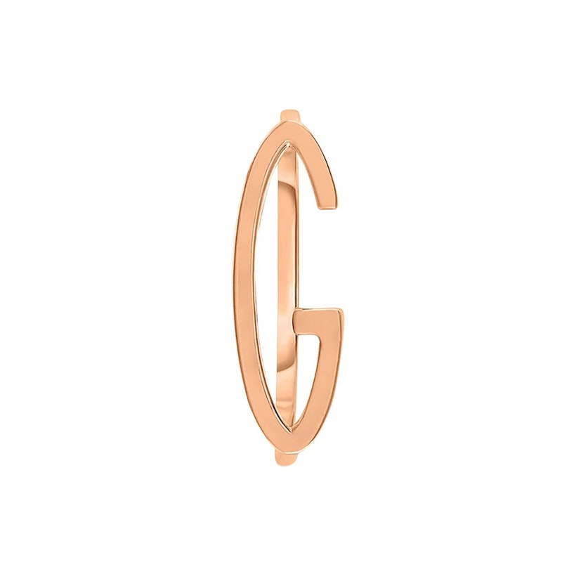 KWIT 14k Rose Gold Letter "G" Ring
