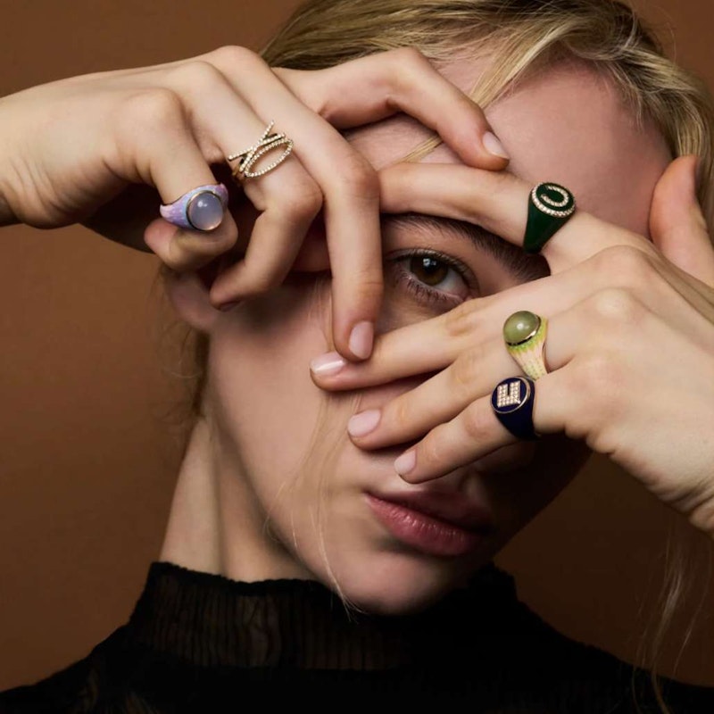 KWIT 14k Rose Gold Letter "G" Ring