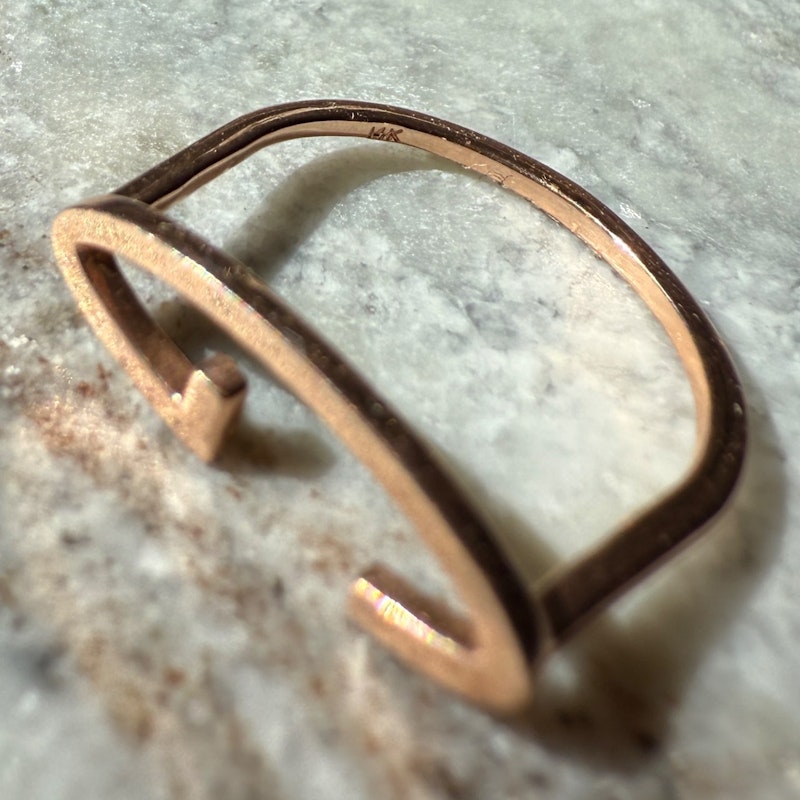 KWIT 14k Rose Gold Letter "G" Ring