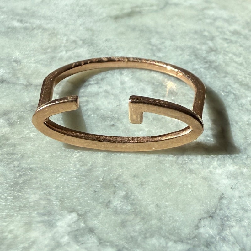 KWIT 14k Rose Gold Letter "G" Ring