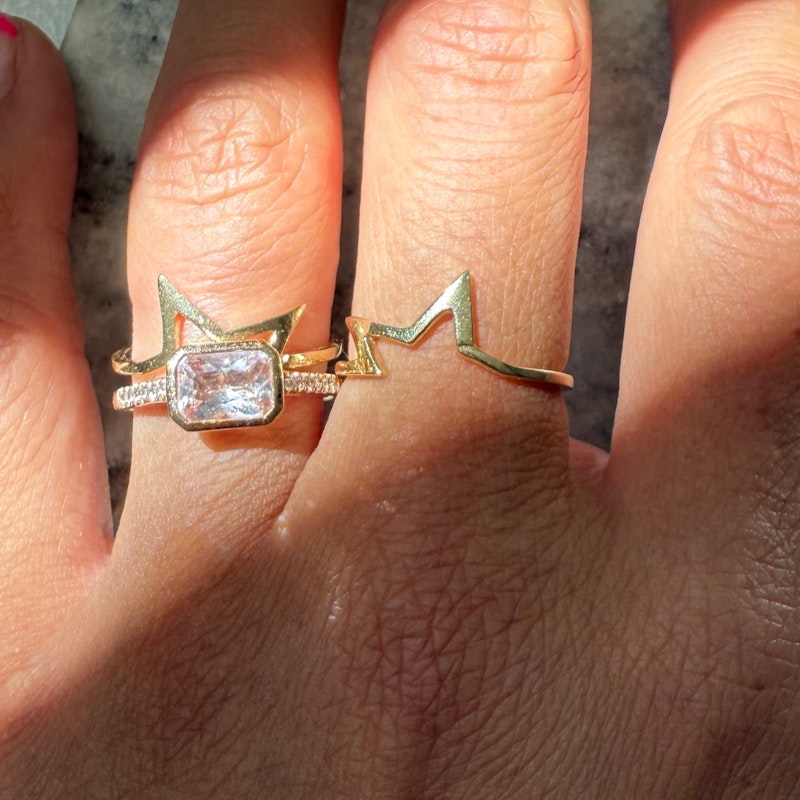 KWIT 14k Yellow Gold Star Friendship Rings Five Point