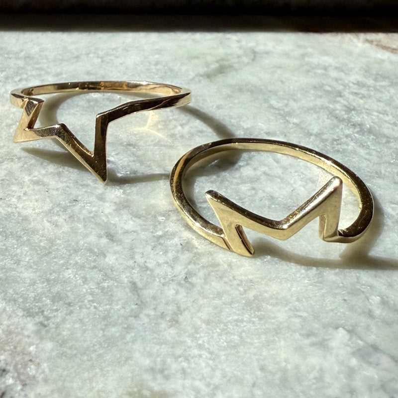 KWIT 14k Yellow Gold Star Friendship Rings Five Point