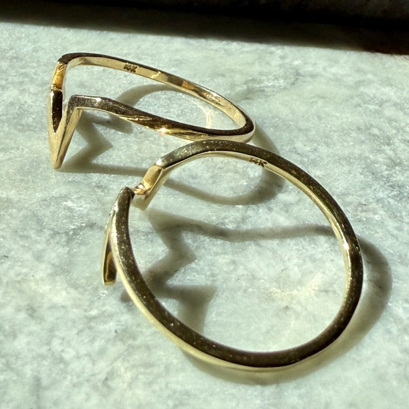 KWIT 14k Yellow Gold Star Friendship Rings Five Point