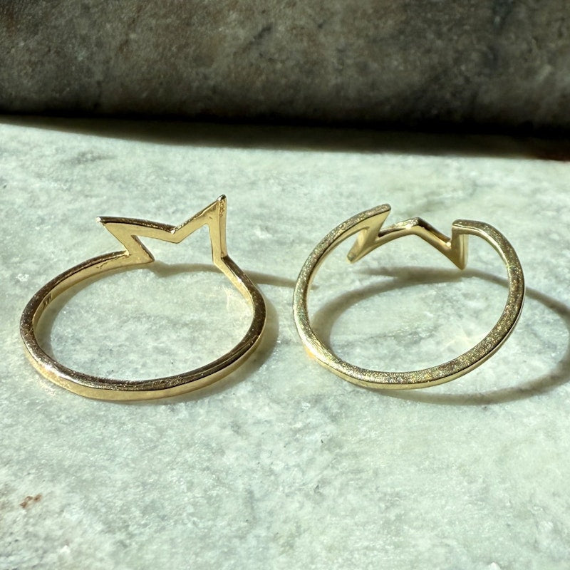 KWIT 14k Yellow Gold Star Friendship Rings Five Point