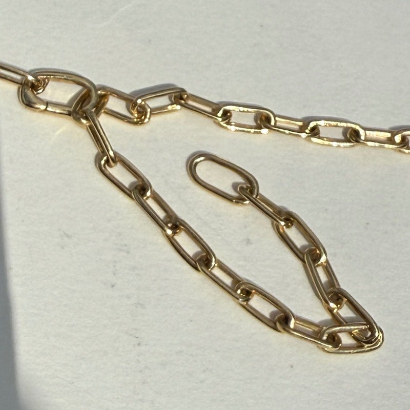 14k Yellow Gold Emerald & Diamond Heart Paperclip Chain Necklace