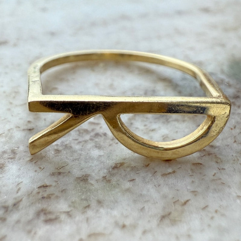 KWIT 14k Yellow Gold Letter "R" Ring