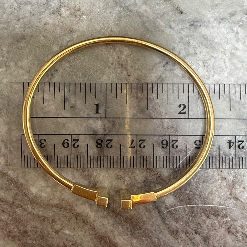 Tiffany & Co. Yellow Gold Diamond “T” Wire Bracelet