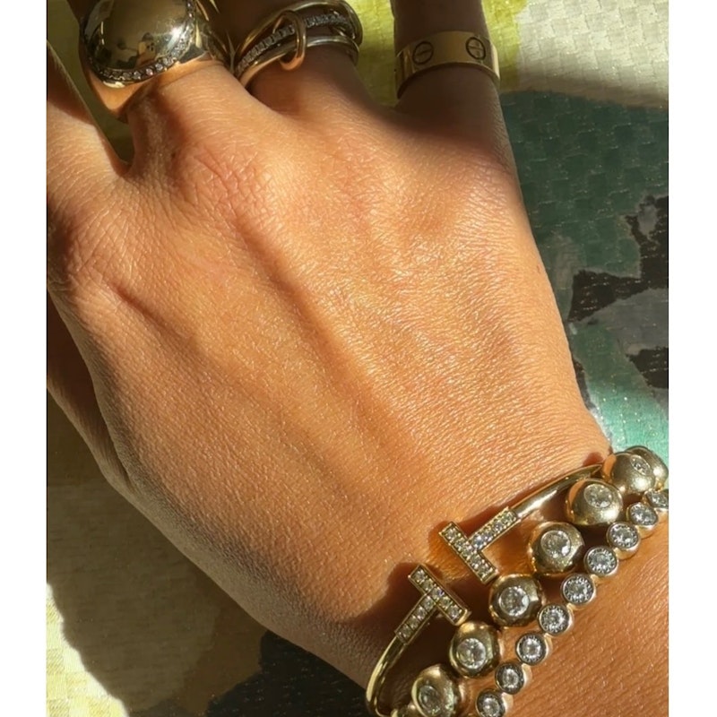 Tiffany & Co. Yellow Gold Diamond “T” Wire Bracelet