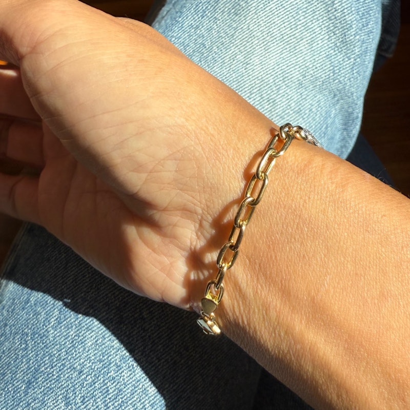 Antique Platinum and 14k Yellow Gold Diamond Filigree Bracelet
