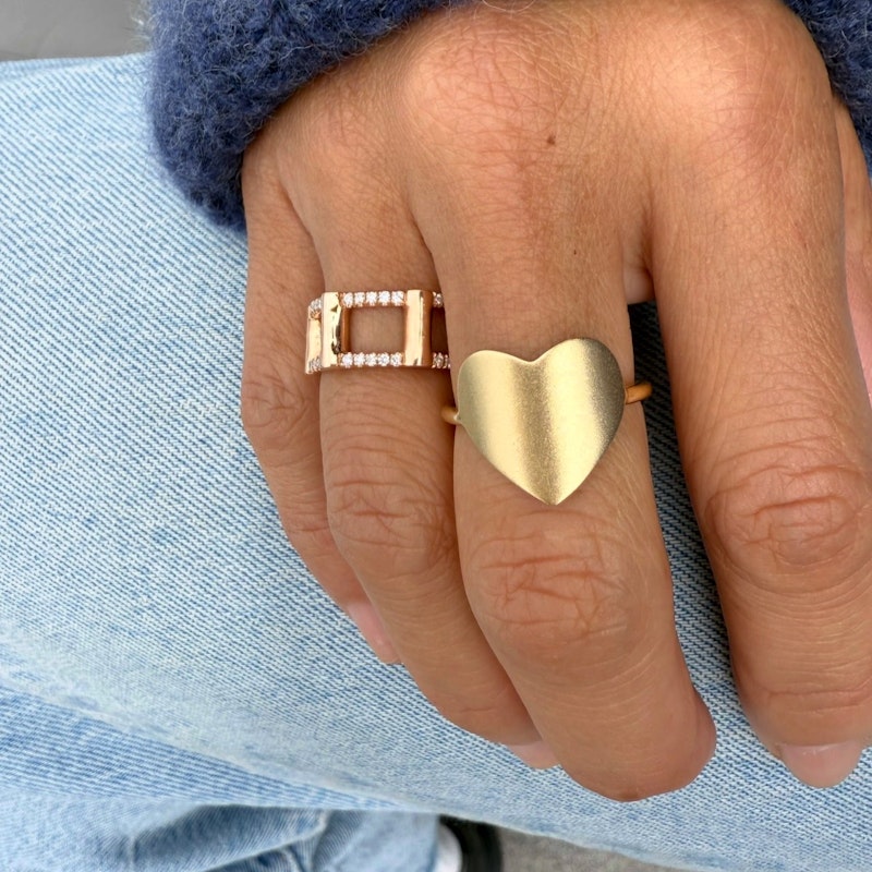 Molly Sims x Shylee Rose 14k Yellow Gold Large Solid Heart Ring