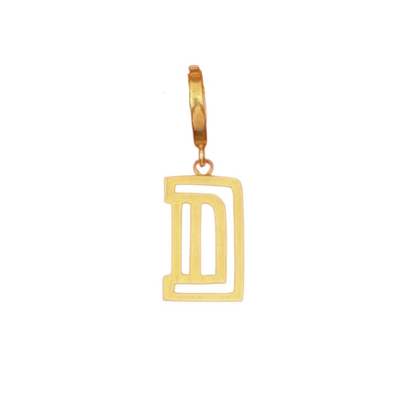 Shylee Rose 14k Yellow Gold “D” Mini Outline Initial Charm