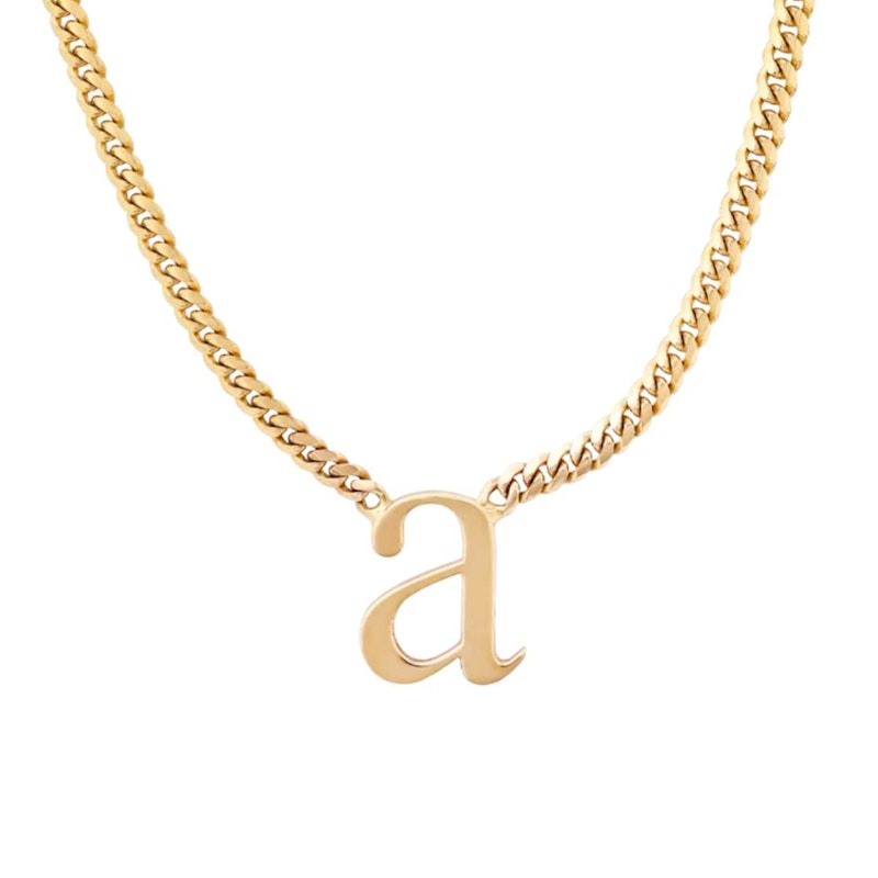 Shylee Rose 14k Yellow Gold Lowercase Roman Times “a” Initial Necklace