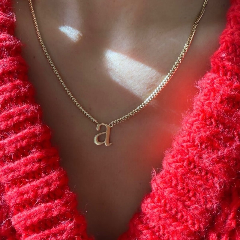 Shylee Rose 14k Yellow Gold Lowercase Roman Times “a” Initial Necklace