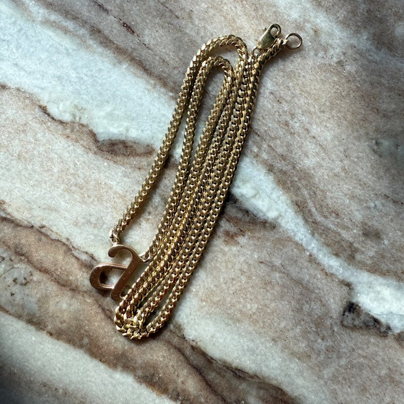 Shylee Rose 14k Yellow Gold Lowercase Roman Times “a” Initial Necklace